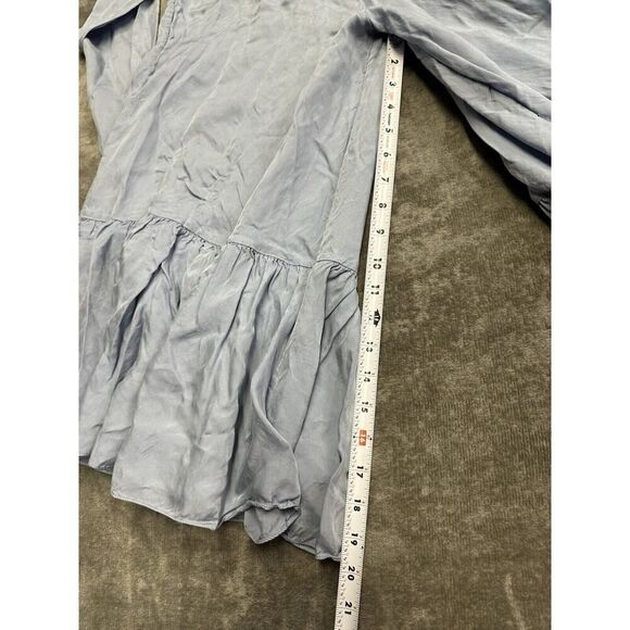 Tibi Cami Jumpsuit Wide Cropped leg Ruffle Hem Blue SZ 0 - Picture 14 of 16